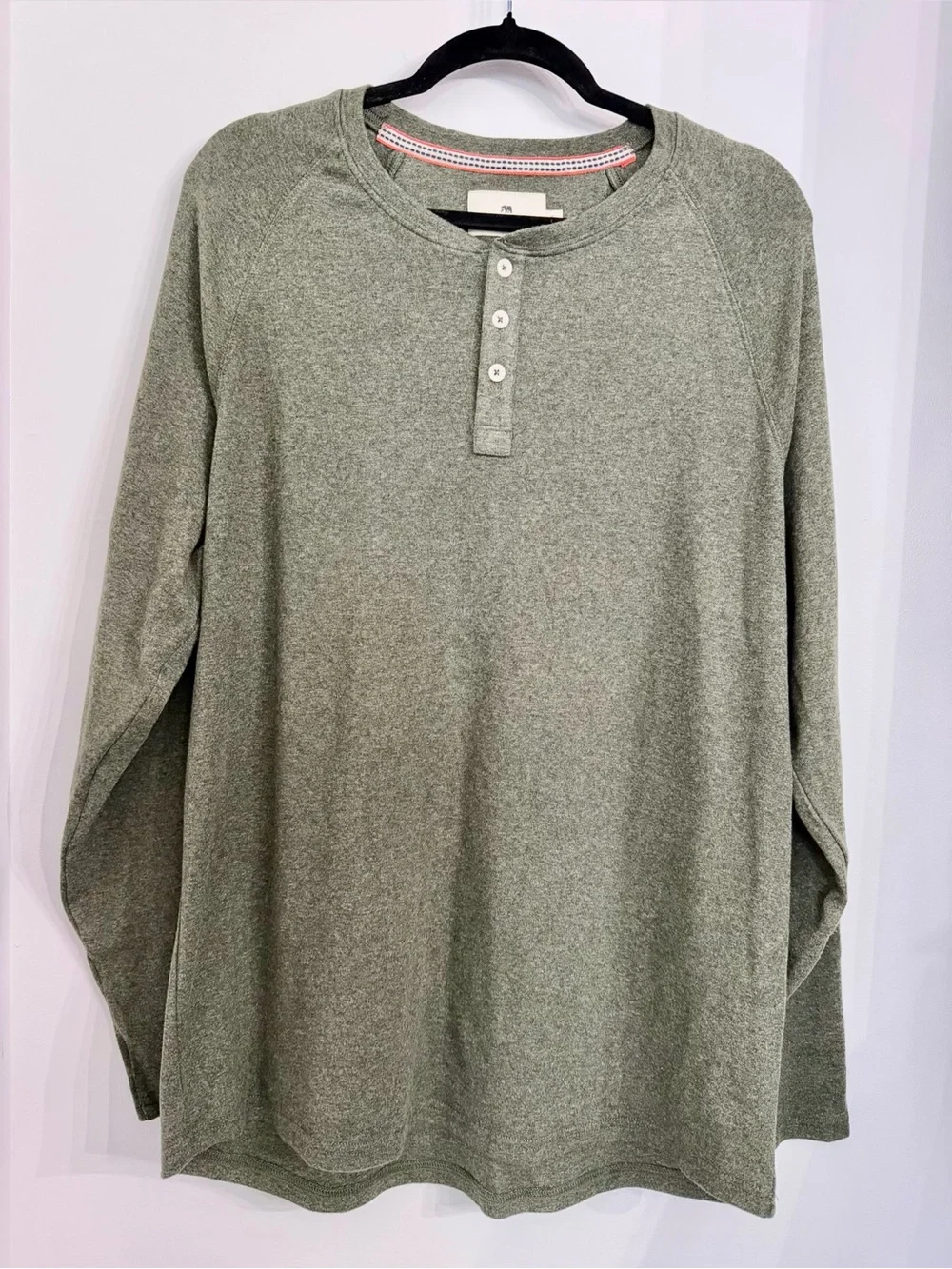 The Normal Brand Men's Olive Henley Long-Sleeve Shirt XL